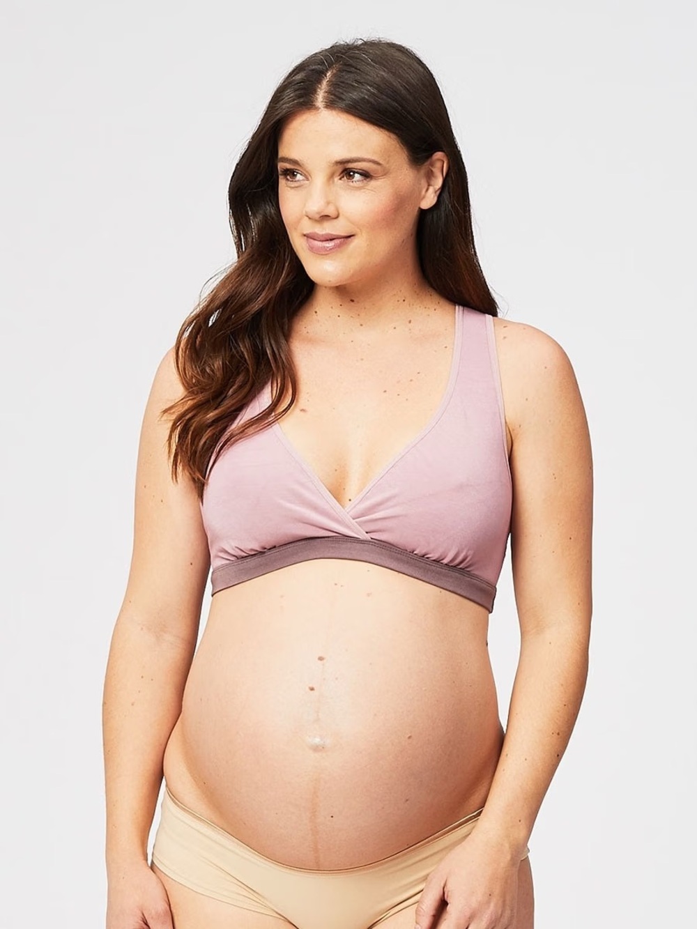 Cake Maternity Milk Bamboo Nursing Sleep Bra, Wirefree Maternity Bra, Mauve, M